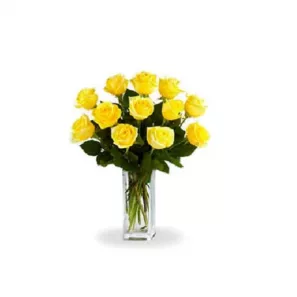 12 Long Stemmed Yellow Roses order at Burkitt's Floral