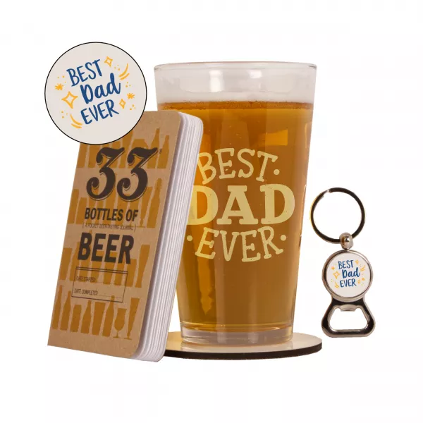 Beer Set - Pint Glass, Coaster & Bottle Opener