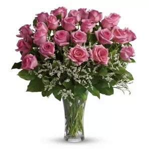 2 Douzaines de roses roses à longues tiges commander à L'oasis Florist Ltd