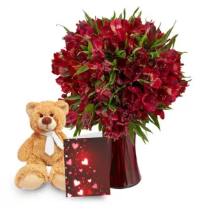50 Blooms of Valentine Alstroemeria II order at Burkitt's Floral