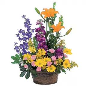 Basket of Mixed Flowers order at Burkitt's Floral