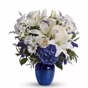 Beautiful in Blue order at Mann Florist