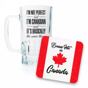 Canada Day Beer Mug and Coaster Set II order at Mann Florist