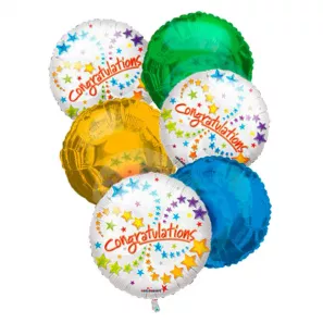 Congratulations Balloon Bouquet (6) order at Burkitt's Floral