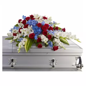 Distinguished Casket Spray order at Burkitt's Floral