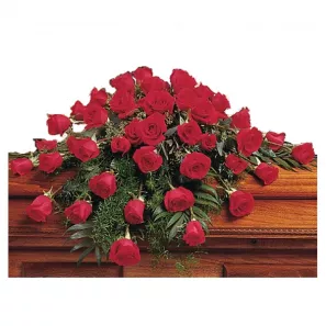 Faithful Memories Casket Arrangement order at Burkitt's Floral