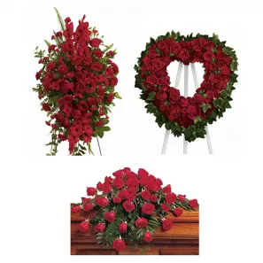 Faithful Rose Funeral Flower Package order at Burkitt's Floral