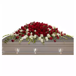 Garden of Grandeur Casket Spray order at Burkitt's Floral