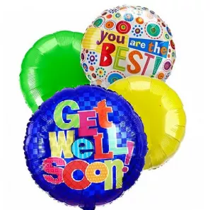 Get Well Balloon Bouquet (4) order at Burkitt's Floral