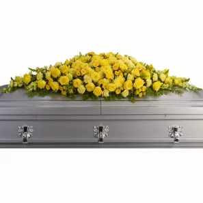 Golden Garden Casket Spray order at Burkitt's Floral