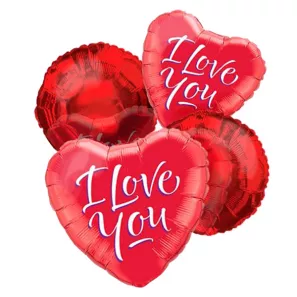 "I Love You" Balloon Bouquet (4) order at Burkitt's Floral