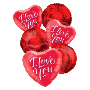 "I Love You" Balloon Bouquet (6) order at Burkitt's Floral