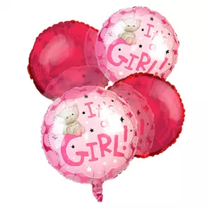 "It's a Girl" Balloon Bouquet (4) order at Burkitt's Floral