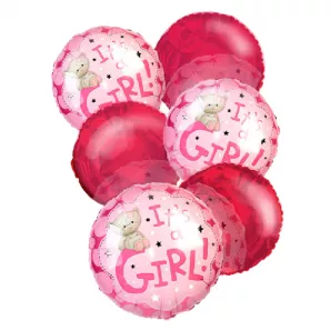 "It's a Girl" Balloon Bouquet (6) order at Burkitt's Floral