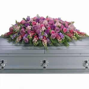 Lavender Tribute Casket Spray order at Burkitt's Floral