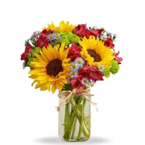 Summer Breeze in Mason Jar order at Burkitt's Floral