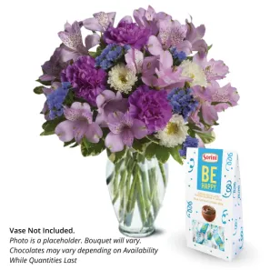 Mother's Day Florist Choice Hand Held Arrangement with Chocolates order at Burkitt's Floral