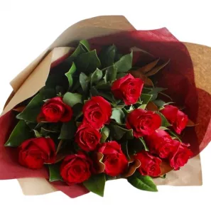 One Dozen Long Stem Red Roses order at Burkitt's Floral