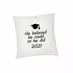 Personalized Cushion Cover He Believed Graduation order at Abby's Flowers Plus