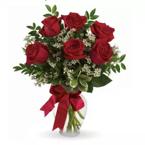6 Long Stemmed Red Roses order at Burkitt's Floral