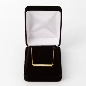 Engraved Gold Bar Necklace Things Engraved