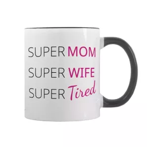 Black Happy Mama/Tired Mama Coffee Mug