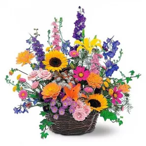 Summer Flower Basket order at Burkitt's Floral