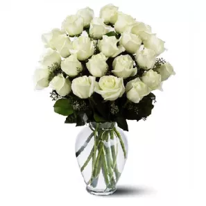 2 Douzaines longues tiges de Roses Blanches commander à L'oasis Florist Ltd