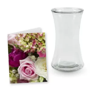Vase and Card Combo order at Passionate Blooms