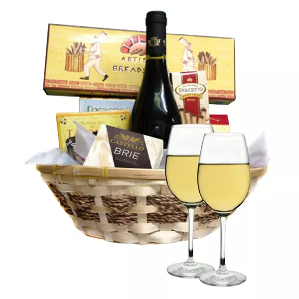 Classic White Wine Gift Basket