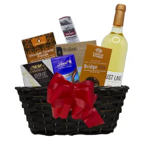 Classic White Wine Basket order at Burkitt's Floral